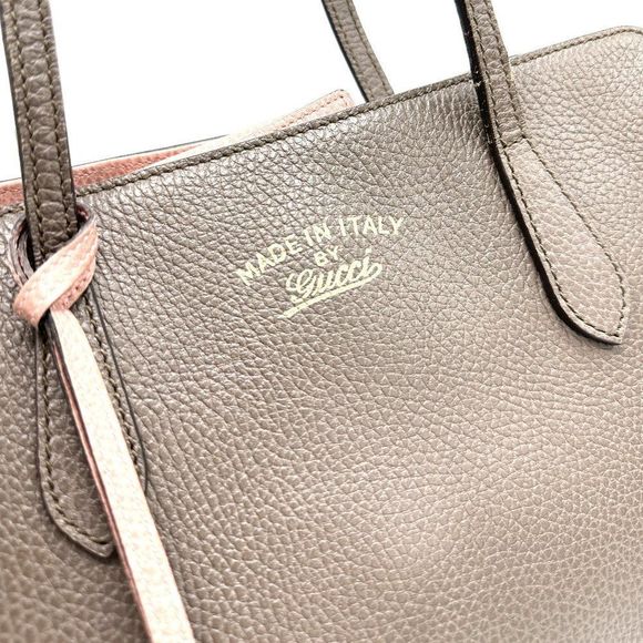 Gucci Bicolor Pebbled Leather Medium Swing Tote - Picture 8 of 10